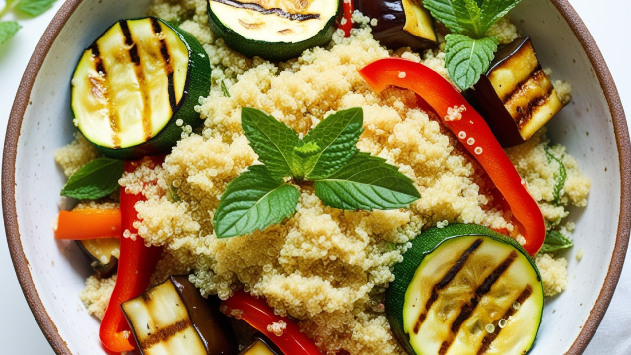 Salada de Quinoa com Legumes Grelhados